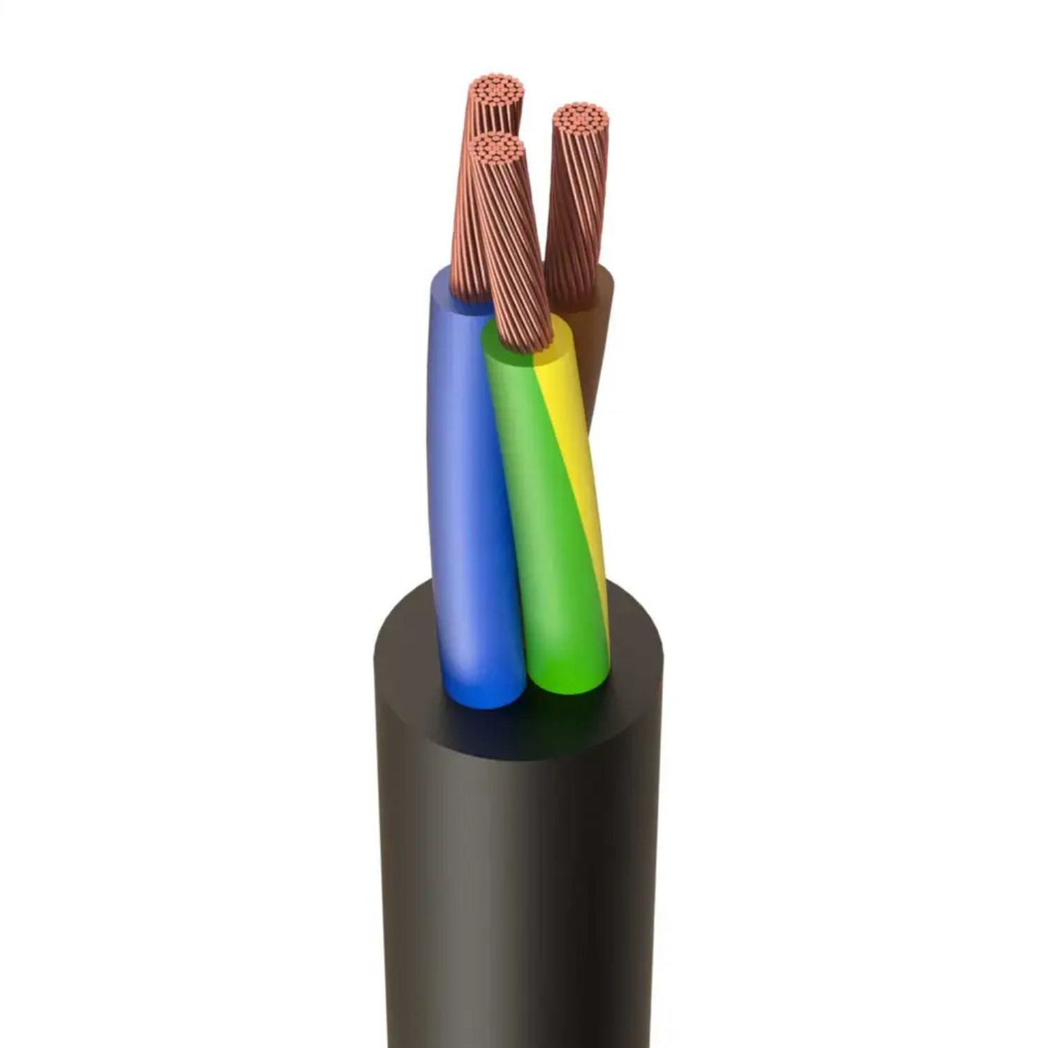 Flex Cable 3 core 2.5mm Black PER METRE