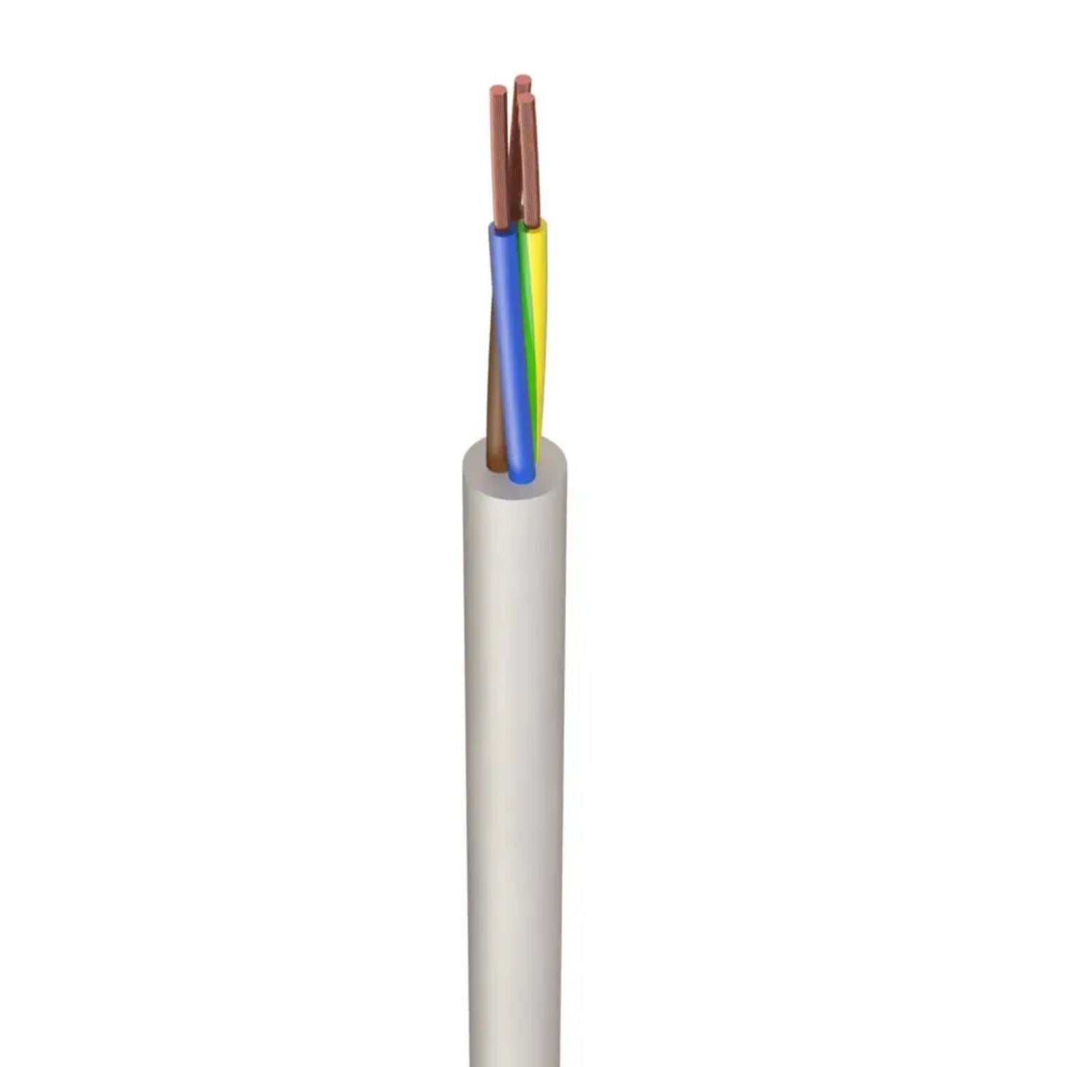 Flex Cable 3 core 2.5mm White 100m