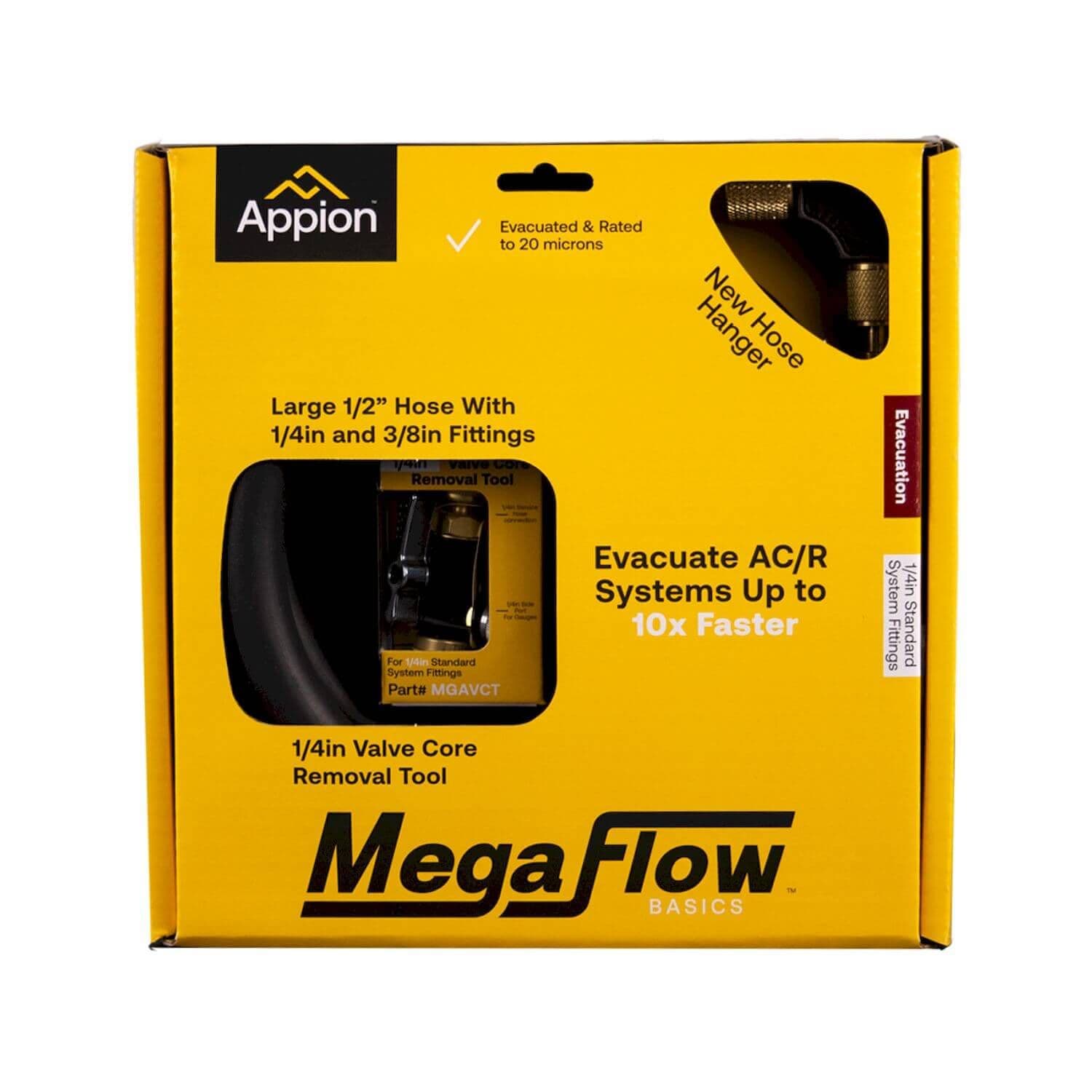 Appion 1/2" Vacuum Hose Evacuation Kit with 1/4" Valve Core Tool