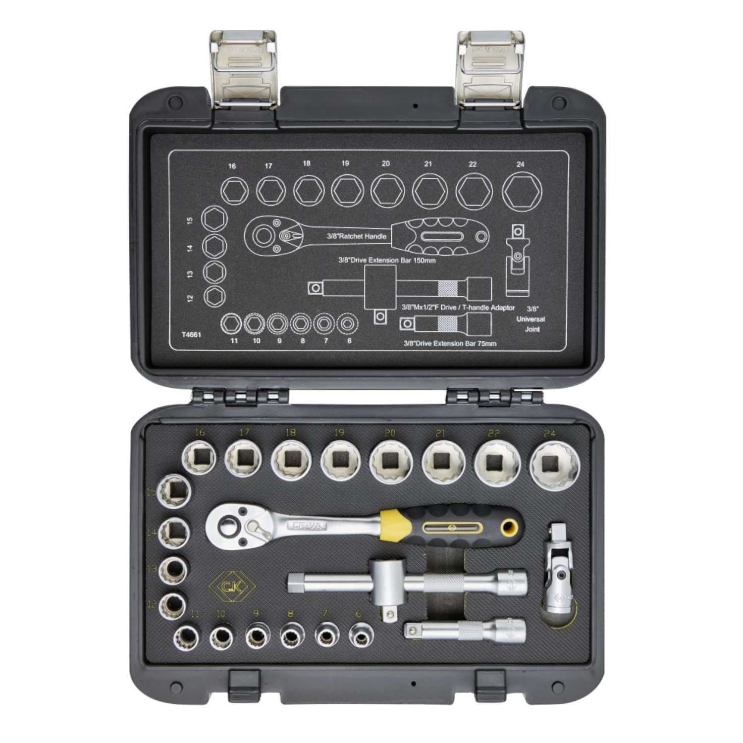 C.K Sure Drive 23 Piece Socket Set 3/8" Drive T4661