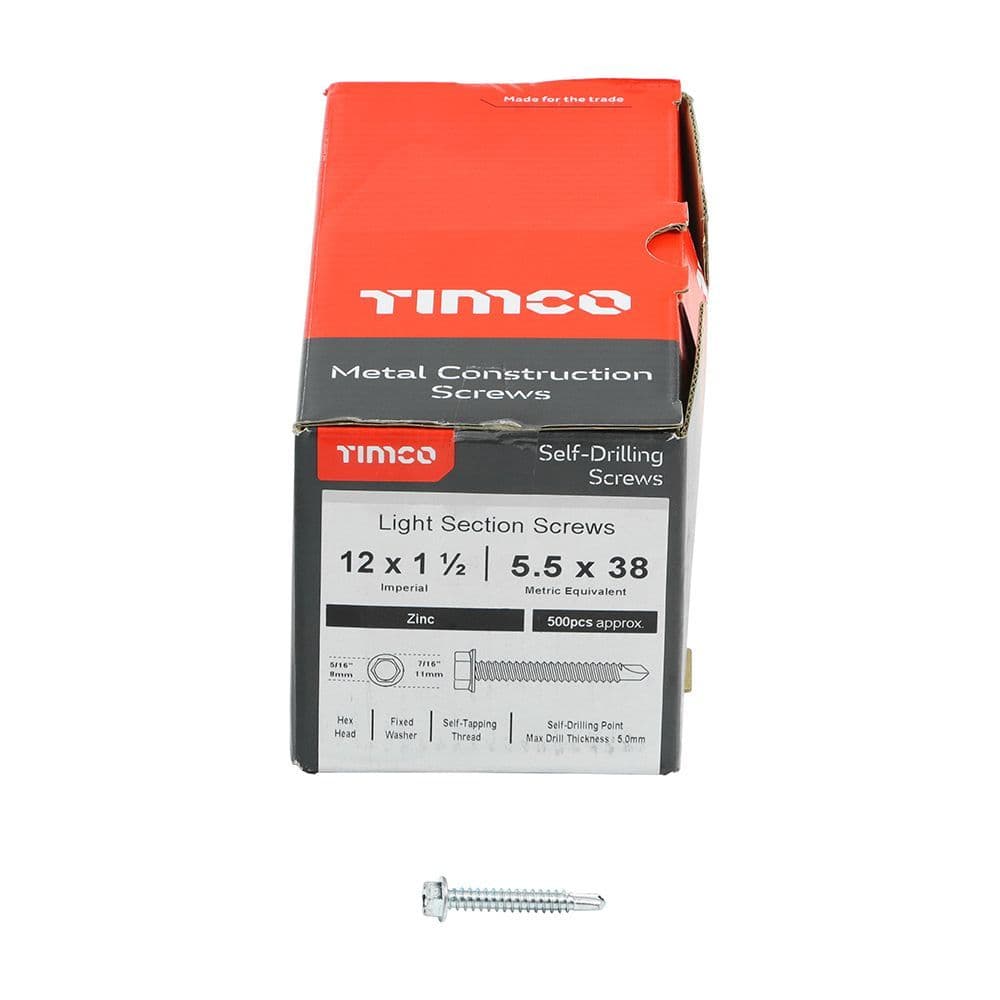 Hex Head Metal Construction Self Drilling Screws 5.5 x 38mm
