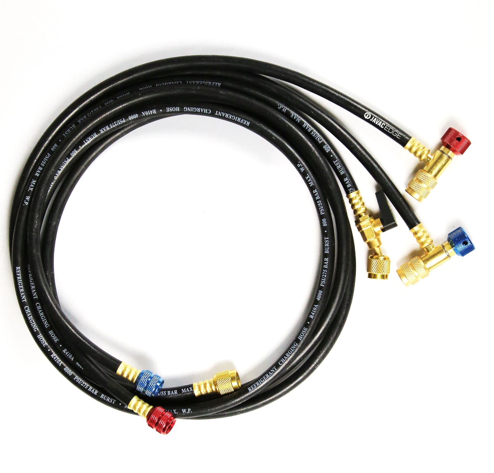 Javac Safe Seal Refrigerant Charging Hoses R410A R32 72"