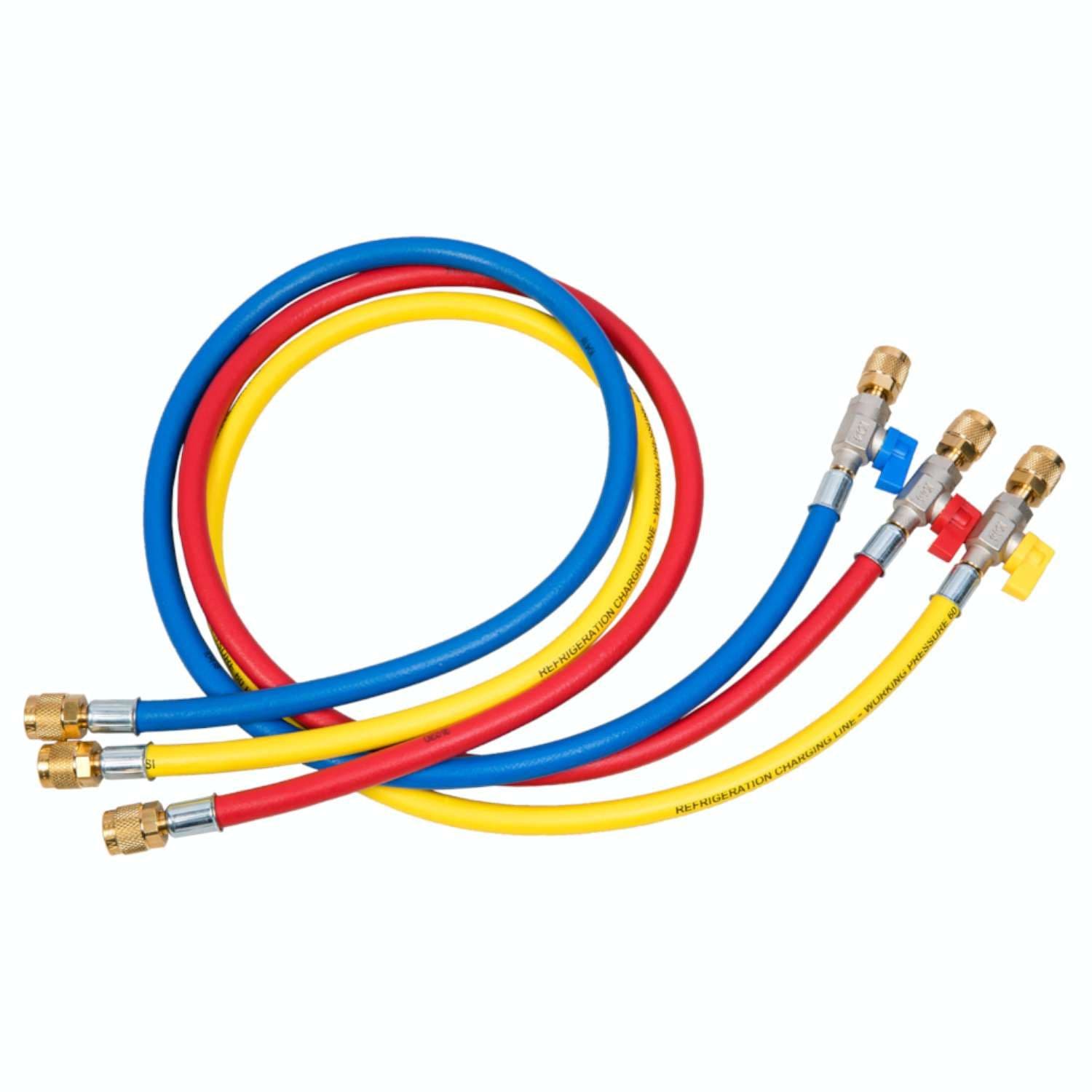 Refco 1/4" SAE Charging Hoses With Ball Valves