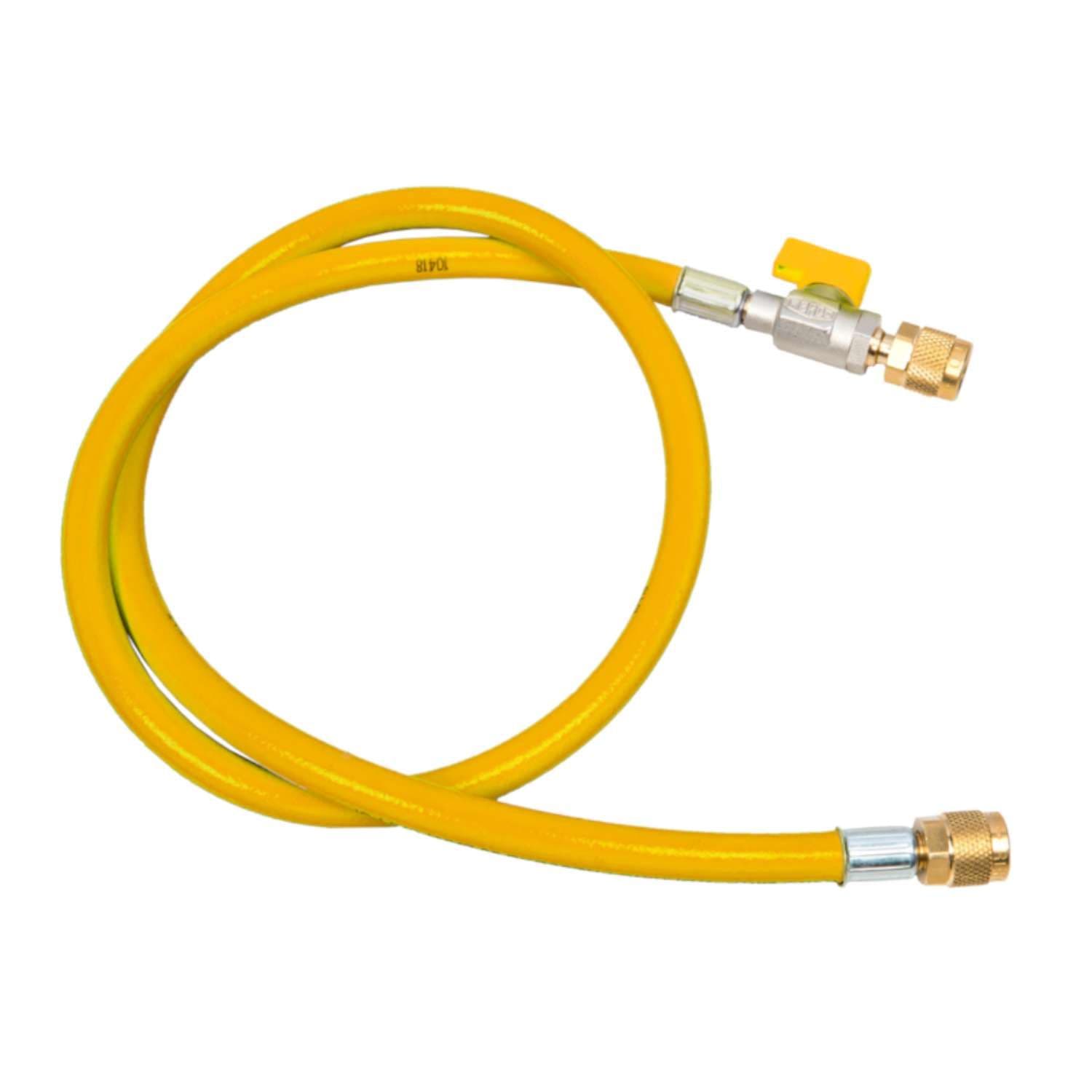Refco Hose 1/4" Yellow Charging Line with BV 72" 1.8m