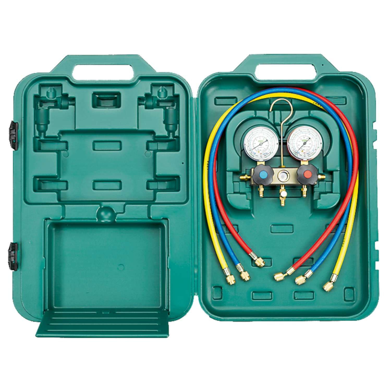 Refco R407C/R134A/R404A Manifold with 3 Hose Lines