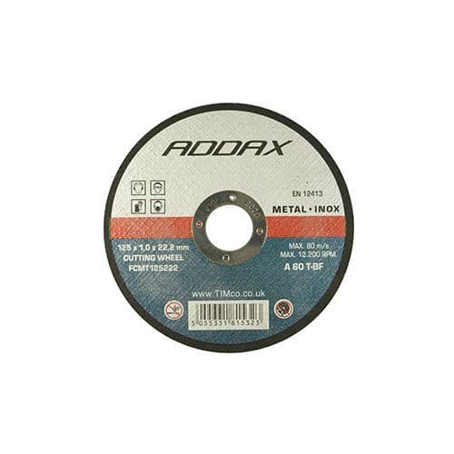 Timco Addax INOX Cutting Disc 115 x 1.0 x 22.23 Tin of 10