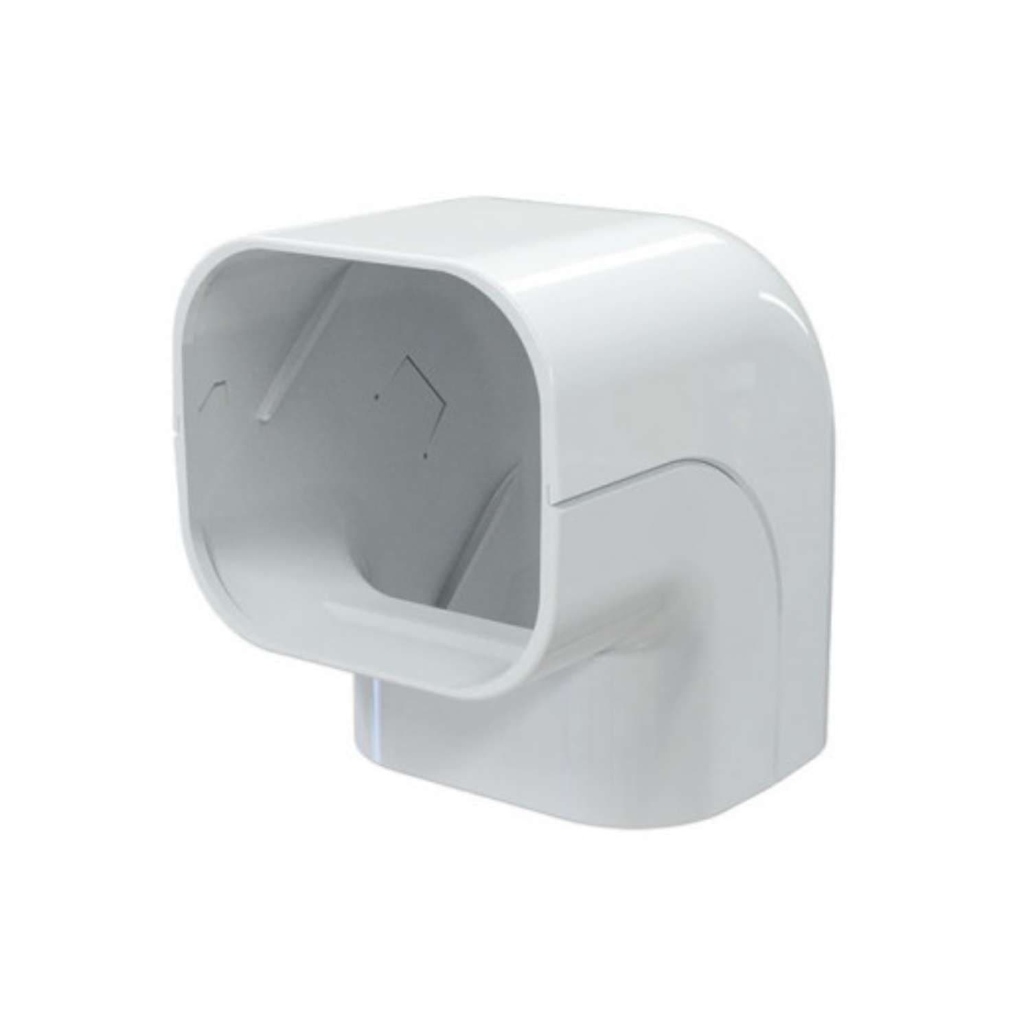 White Trunking 70x64mm Internal External 90 Elbow