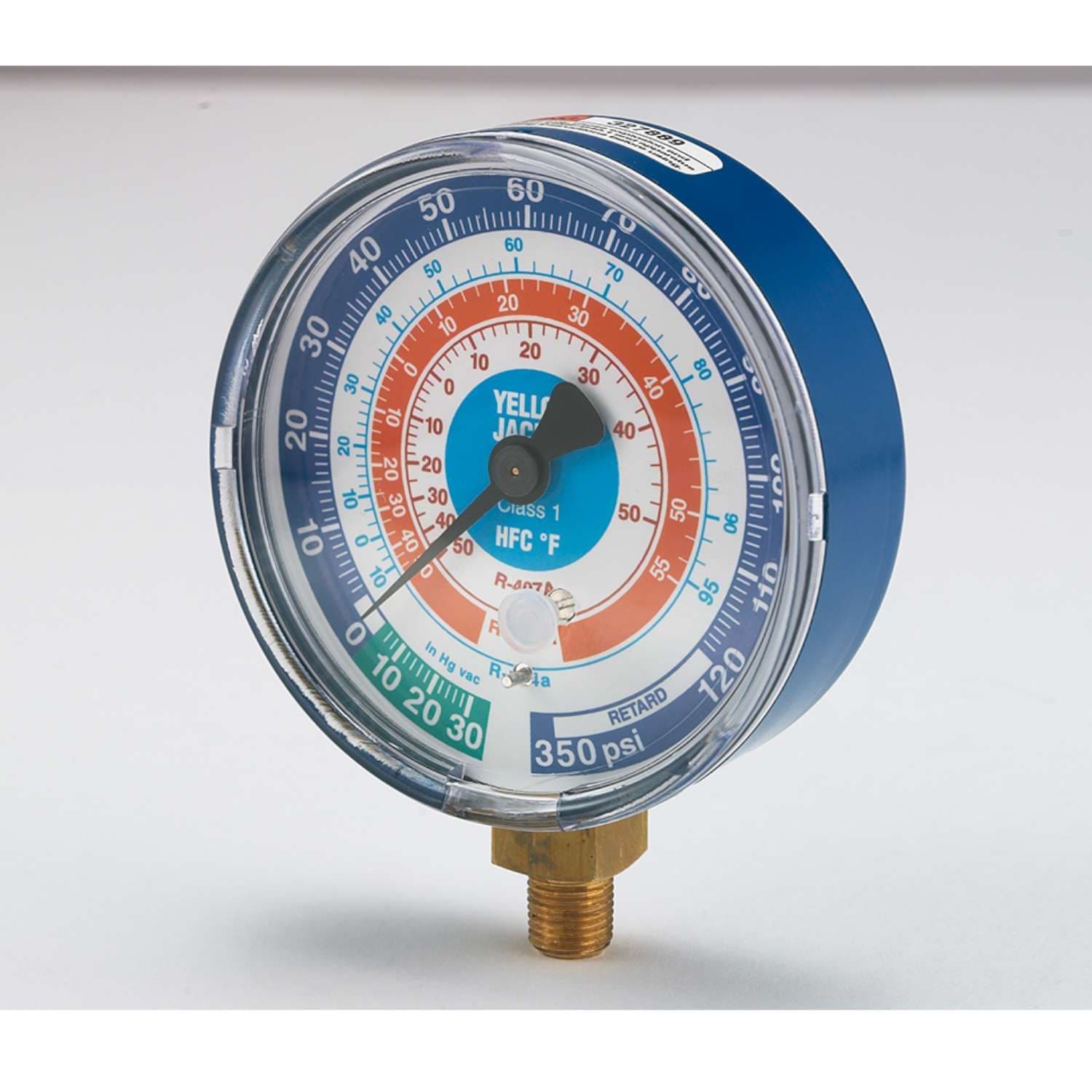 Yellow Jacket 3.1/8 Blue Low Pressure Gauge R134a R404a R407C