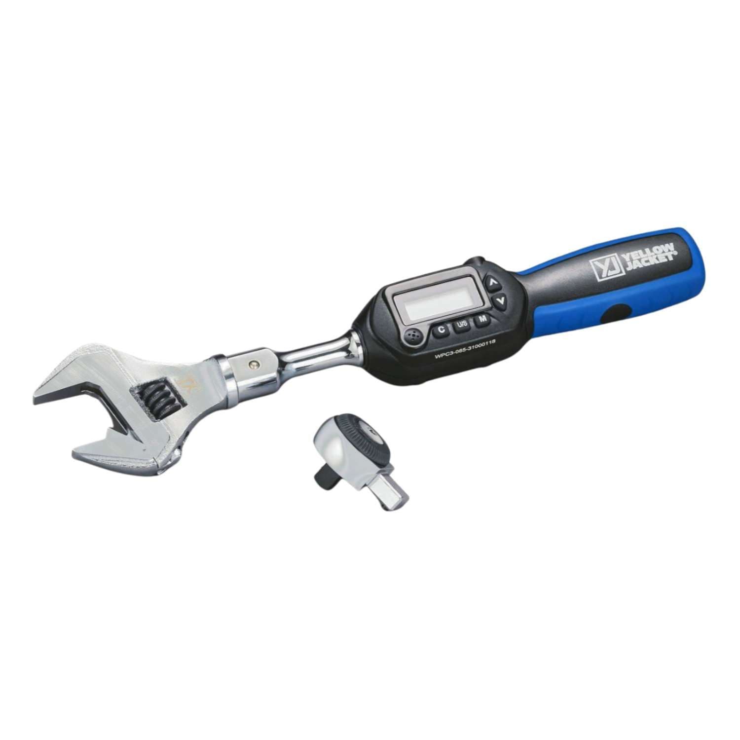 Yellow Jacket Adjustable Digital Torque Wrench and 3/8" Ratchet Head