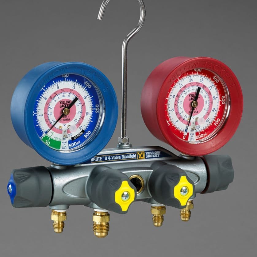 Yellow Jacket Brute II Manifold 4 Valve R134a/404A/407C