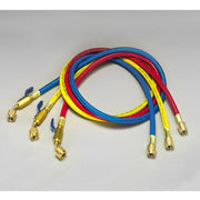 Yellow Jacket Plus II 1/4 Manifold Hoses 60 c/w Ball Valve