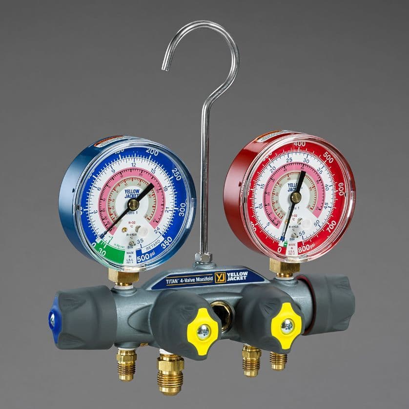 Yellow Jacket TITAN 4 Valve R134A R404A R407F Manifold